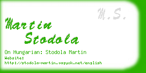 martin stodola business card